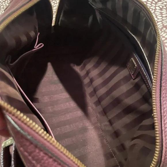 MCM Plum Leather Boston Bag Satchel with COA - Picture 8 of 11